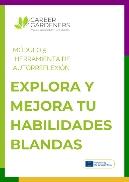 Portada de la herramienta de autorreflexión para el curso Career Gardeners Módulo 3